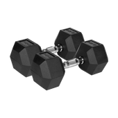 Hantle żeliwne gumowane HEX 2x 12,5 kg Rebel hexagonalne zestaw 25 kg