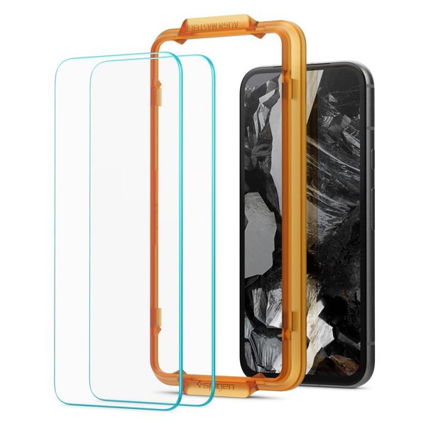 szkło hartowane spigen alm glas.tr 2-pack google pixel 8a clear zdjęcie 6