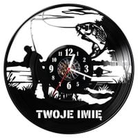 Zegar ścienny z płyty winylowej Wędkarz z imieniem 1894.14