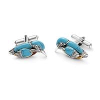 SREBRNE SPINKI DO MANKIETÓW PTASZKI ZIMORODKI TURKUS BURSZTYN BAŁTYCKI