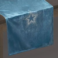 Bieżnik świąteczny z CYRKONIAMI 40x140 granatowy