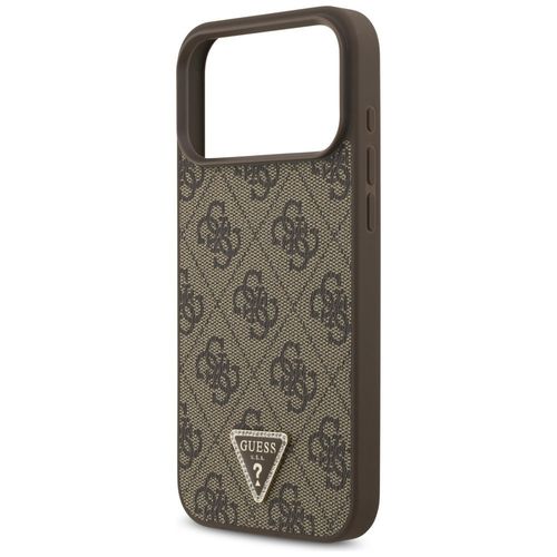 Etui Guess Leather 4G Triangle Strass MagSafe do iPhone 17 Pro Max brązowy na Arena.pl
