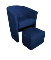 Fotel CLUB z podnóżkiem granatowy MG16