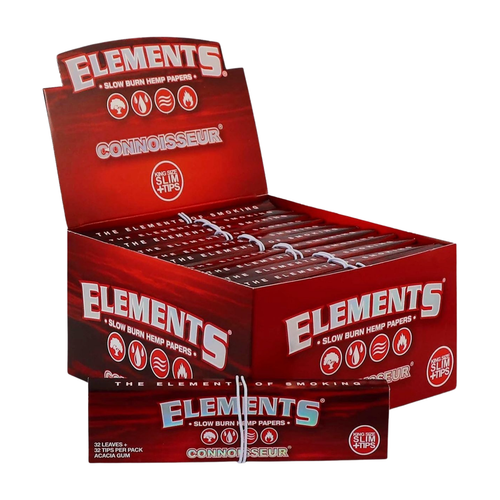 bibułki elements red connoisseur king size slim + tipy na Arena.pl