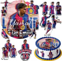 ZESTAW OPŁATEK NA TORT 30CM +17 POSTACI - LAMINE YAMAL + IMIĘ 24CM 26CM