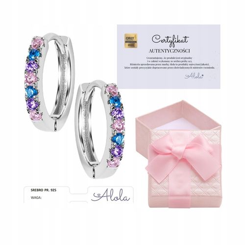 Kolczyki srebrne 925 dla dziewczynki dzieci koła kółka srebro 925 rodowane na Arena.pl