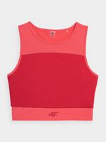 4F Top treningowy crop top szybkoschnący damski różowy Rozmiar S