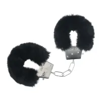ouch! classic fluffy kajdanki z miękkim futrem czarny uniwersalne
