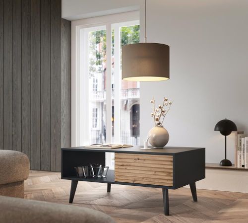 Stolik kawowy WILLOW L104 do salonu czarny/dąb artisan na Arena.pl