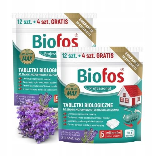Biofos Tabletki BIOLOGICZNE do szamb oczyszczalni preparat 32 szt. PAKIET zdjęcie 1