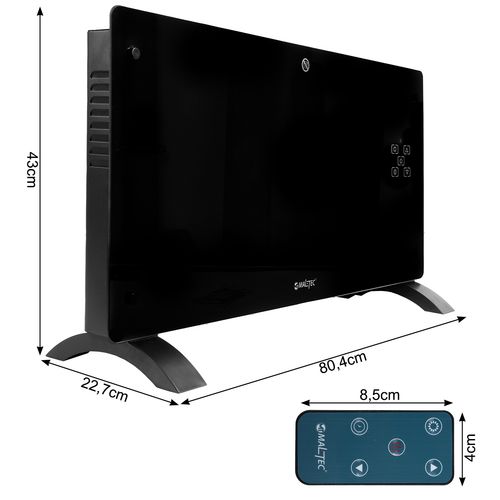 Grzejnik elektryczny KONWEKTOROWY pilot SZKLANY front 2000W termostat WiFi na Arena.pl