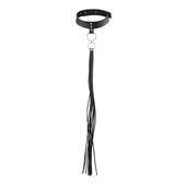 obróżka z chwostem maze tassel choker black bijoux indiscrets