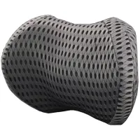 Poduszka Zagłówek do auta PERFOROWANA WENTYLOWANA PROFILOWANA SIATKA SZARA