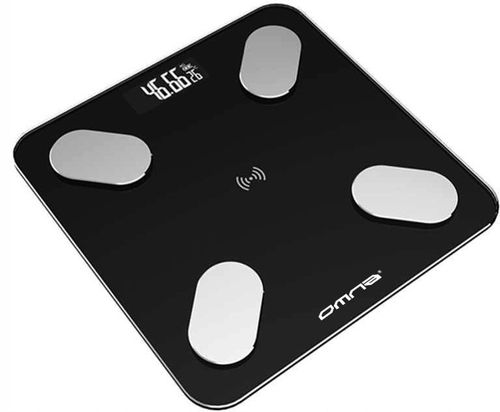 Inteligentna waga łazienkowa smart szklana OMNA aplikacja, miarka i baterie na Arena.pl