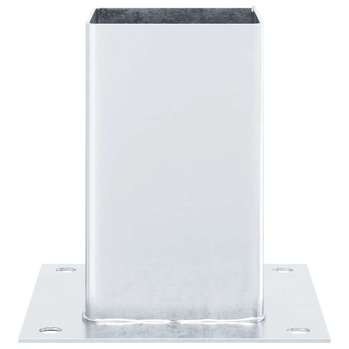 Podstawy słupków kwadratowe 4 szt. Srebrne Stal ocynkowana na Arena.pl