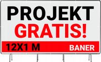 BANER REKLAMOWY plandeka 12x1m 510g powlekany + LAKIER UV PROJEKT GRATIS