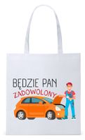 Dla Mechanika Prezent Torba Eco Biała Shopper Z Nadrukiem Ze Zdjęciem