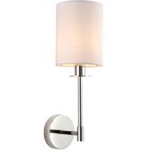 Abażurowa lampa ścienna L&-199497 Light& tuba biała nikiel