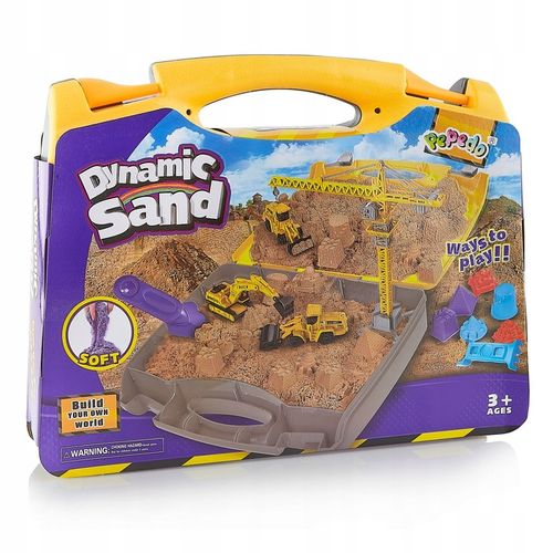 Zestaw Konstrukcyjny Dźwig Piasek Kinetyczny Pojazdy Budowlane dla Dzieci na Arena.pl