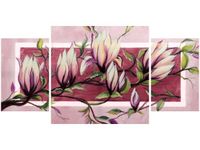 80X40CM SŁODYCZ MAGNOLII PUDROWYM RÓŻU TRÓJ OBRAZ
