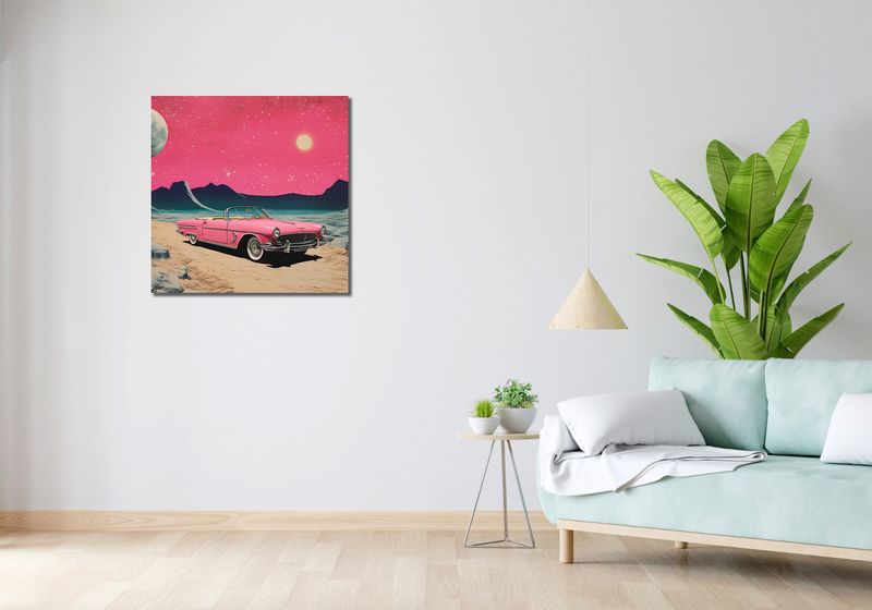 Obraz 70x70cm Kabriolet W Kosmosie zdjęcie 2