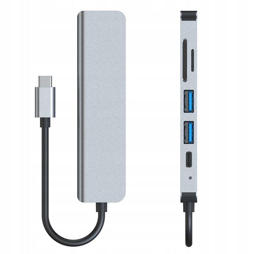 Adapter Hub USB C 3.0 CZYTNIK TF HDMI 4K 6w1Mac PD na Arena.pl