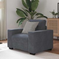 Sofa Fotel Ciemnoszary 59 cm Aksamit