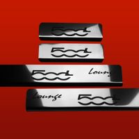 Listwa progowa FIAT 500L  500L LOUNGE Stal nierdzewna 304 połysk z czarnymi