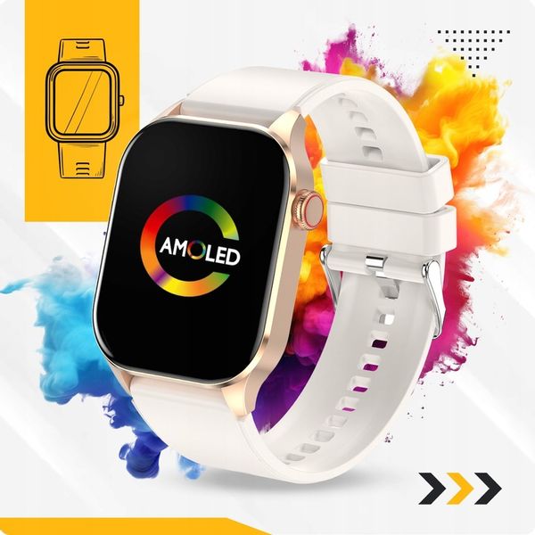 SMARTWATCH DAMSKI POMIAR GLUKOZY CIŚNIENIE KROKI MENU PL ROZMOWY 2 PASKI zdjęcie 9