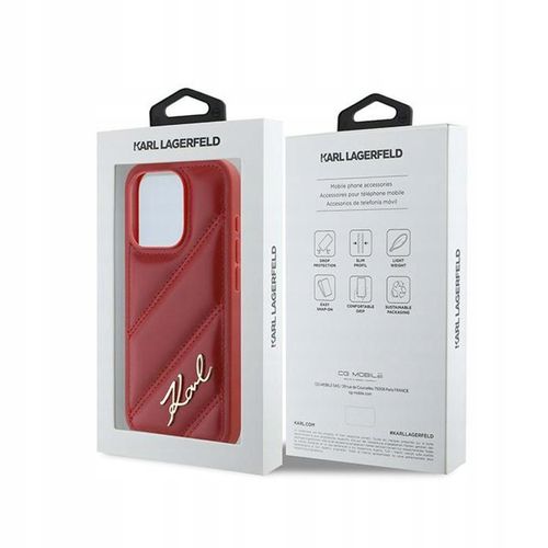 Etui do iPhone 15 Pro Karl Lagerfeld Diagonal Quilted Script Case na Arena.pl