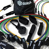 GUMY OPOROWE DO ĆWICZEŃ OPÓR DO 90 KG ZESTAW 5 GUM + UCHWYTY + ETUI GRATIS