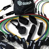 GUMY OPOROWE DO ĆWICZEŃ OPÓR DO 90 KG ZESTAW 5 GUM + UCHWYTY + ETUI GRATIS