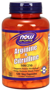 Arginina + Cytrulina 120kaps Nowfoods