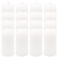 Zestaw świec rustykalnych, 10 cm, Ø 5 cm, białe, 16 szt.