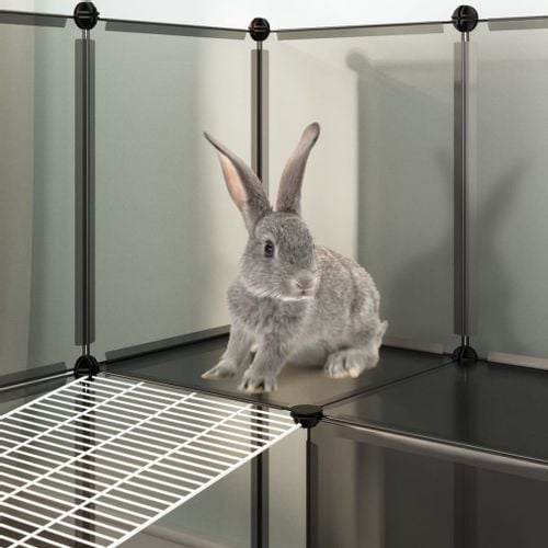 Klatka dla małych zwierząt, czarna, 143x107x93 cm, PP i stal na Arena.pl