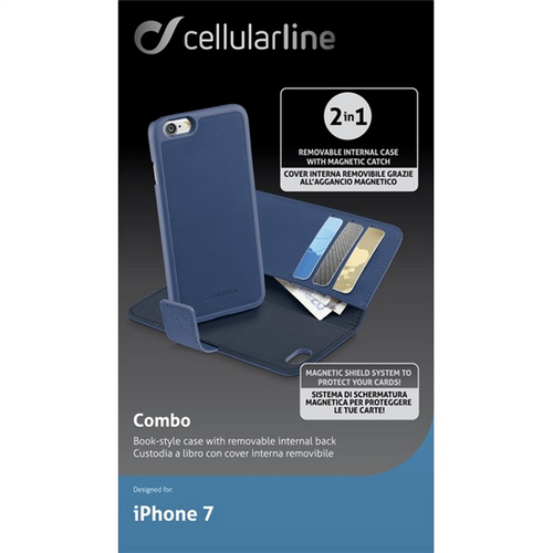 CELLULAR LINE Combo Etui iPhone 7 niebieskie na Arena.pl