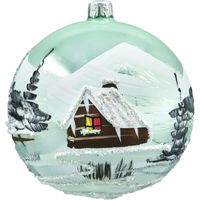 Bombka okrągła Zimowa Wioska: miętowa