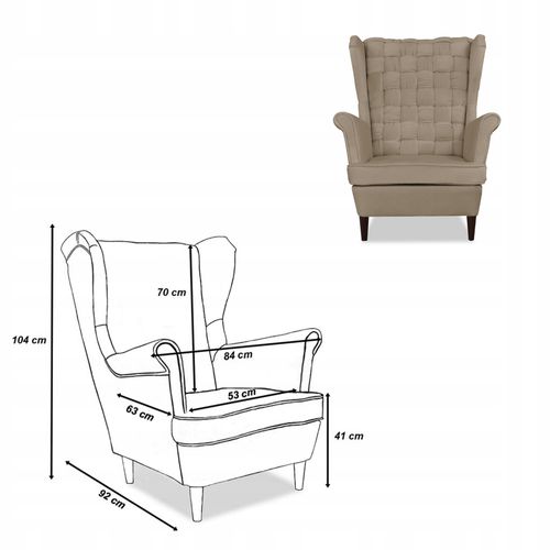 Zestaw wypoczynkowy Carol sofa fotele paski Family Meble beżowy na Arena.pl