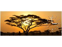 100X40CM ZEGAR AKACJA SERENGETI OBRAZ