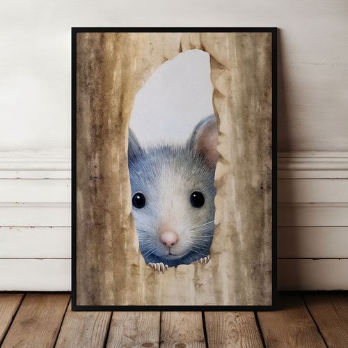 Plakat dla dziecka myszka mysz 61x91 cm w czarnej ramie na Arena.pl