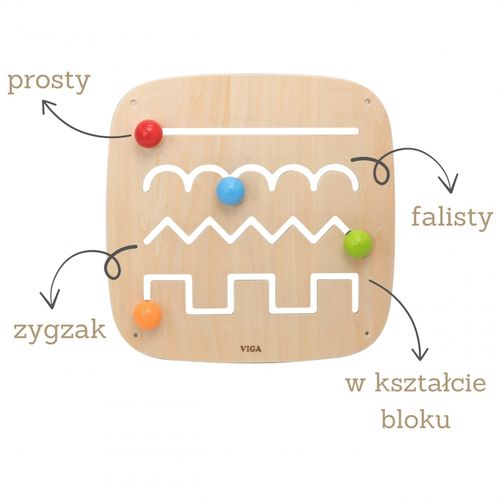 VIGA Drewniana Tablica Manipulacyjna Sensoryczna Labirynt na Arena.pl