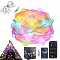 LAMPKA CHOINKOWA INTELIGENTNE ŁAŃCUCHY ŚWIETLNE RGB IP65 3 TRYB 80LED 10M