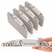 Aba Group Pilniki do Paznokci Półksiężyc Łódka 100/180 Slim Zestaw 100