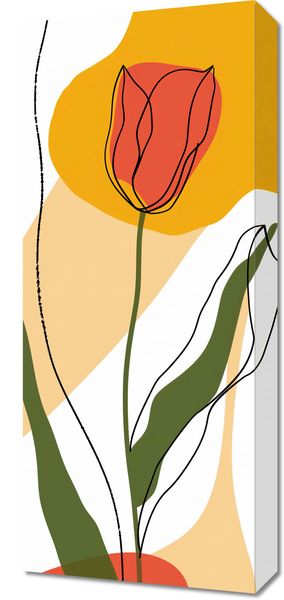 Obraz 30x70cm Przerysowany Tulipan zdjęcie 1