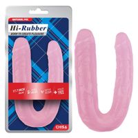 dildo podwójne hi rubber różowe 22 5 cm