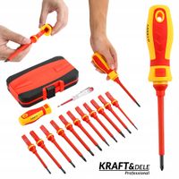 Zestaw śrubokrętów izolowanych elektrycznych 14 elementów KD5972