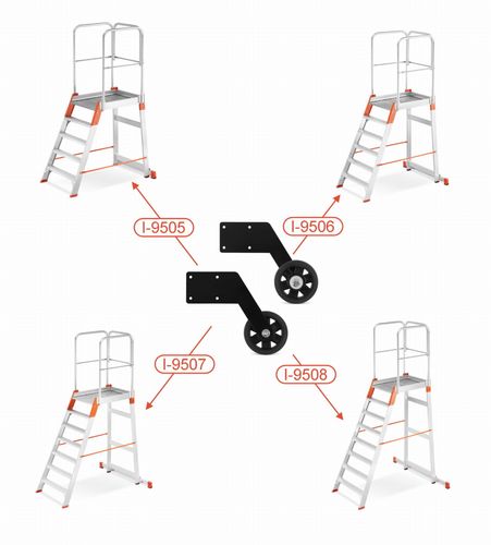 Koła (2 szt.) rolki do drabin magazynowych z wejściem jednostronnym ALOSS na Arena.pl