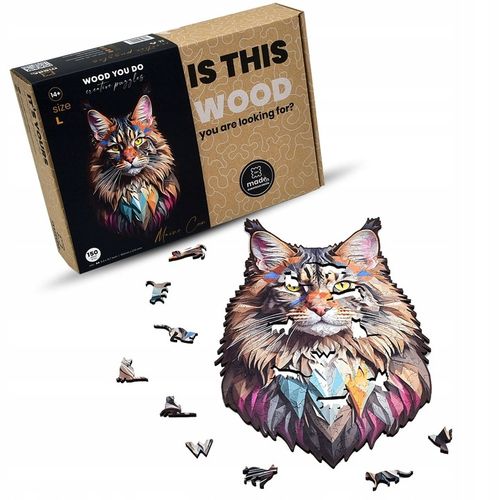 Puzzle z Kotami Drewniane Trudna Układanka 3D Na Prezent 150 elementów L na Arena.pl