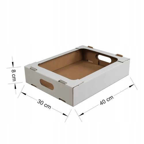 Tacka na ciasto pączki 40x30x8 cm biała MOCNA TEKTURA karton 400 g/m2 na Arena.pl