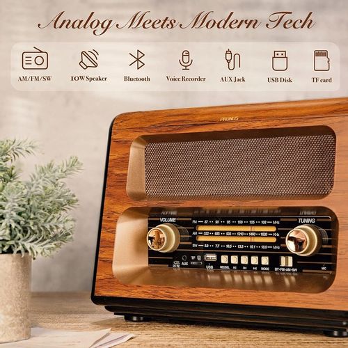 PRUNUS J-199 Retro Radio Bluetooth, AM FM SW Nostalgiczne na baterie na Arena.pl